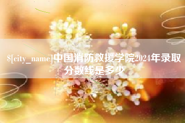 兴化中国消防救援学院2024年录取分数线是多少