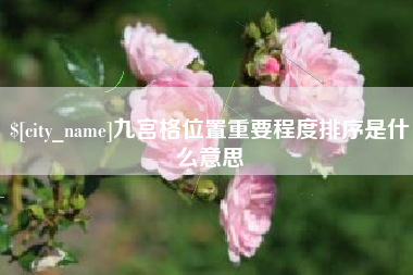 兴化九宫格位置重要程度排序是什么意思