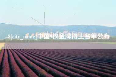 兴化中国9枚金牌得主名单公布