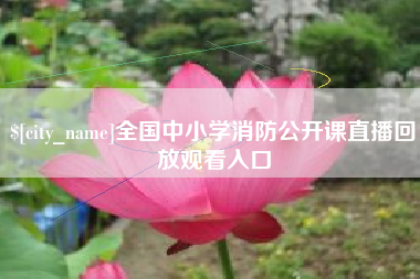 兴化全国中小学消防公开课直播回放观看入口