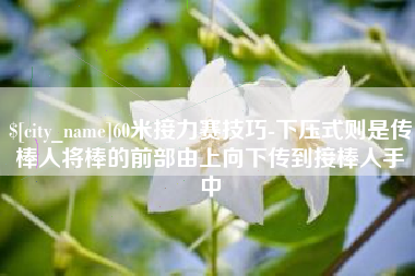 兴化60米接力赛技巧-下压式则是传棒人将棒的前部由上向下传到接棒人手中